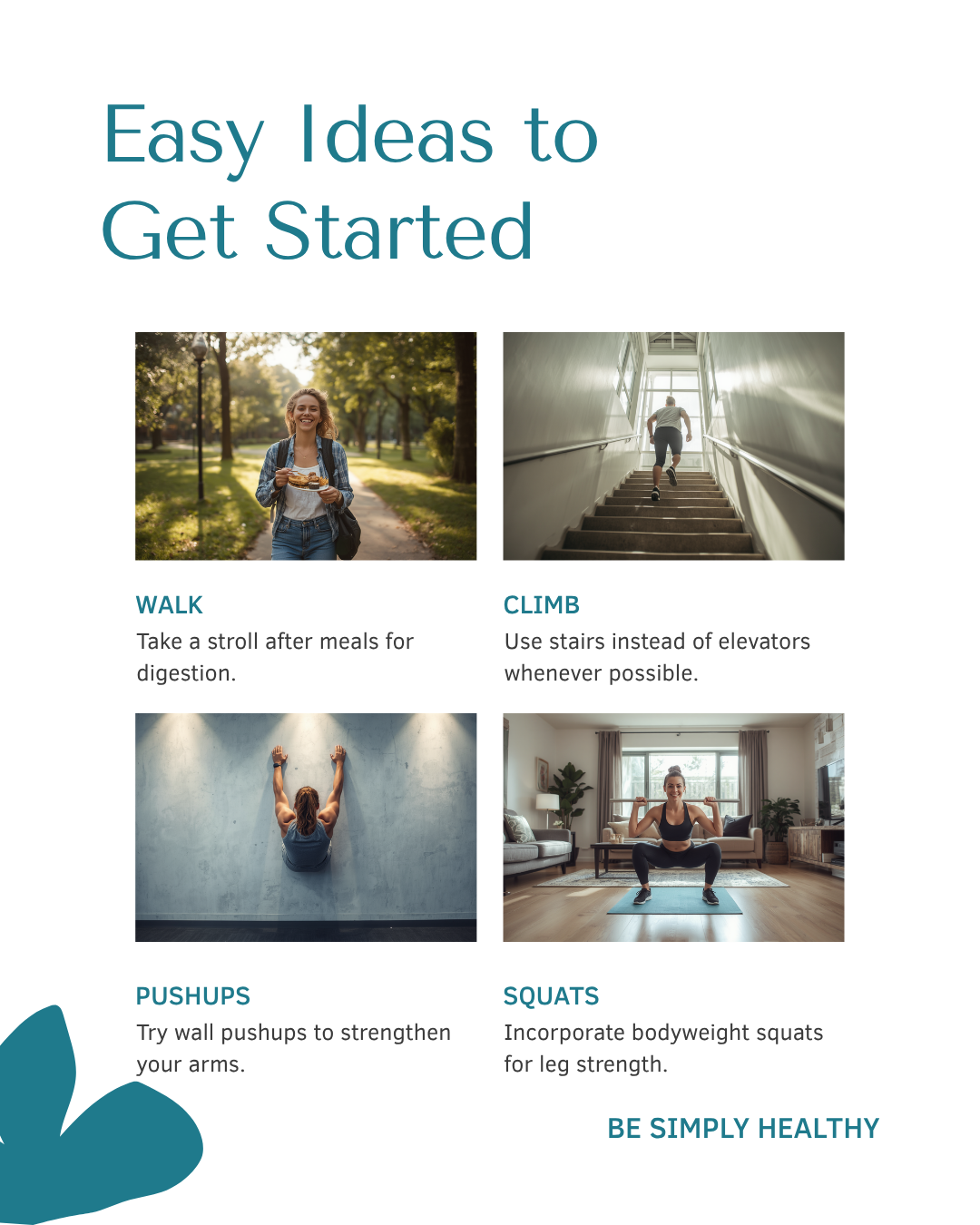 Examples of exercise snacks